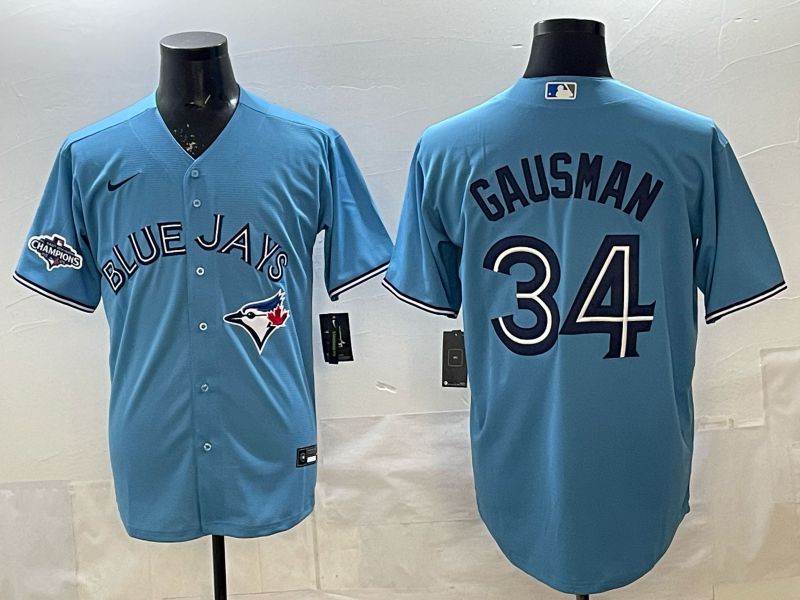 Men 2025 Nike Toronto Blue Jays #34 Gausman Light Blue Game MLB Jersey 012